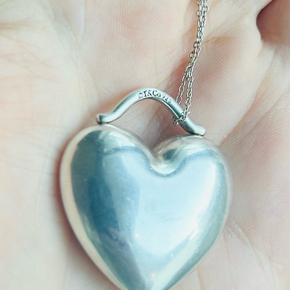 Tiffany & Co Auth Vintage Bubble Heart Pendant 925 Sterling Necklace w/Box✨EUC✨ - Picture 8 of 9